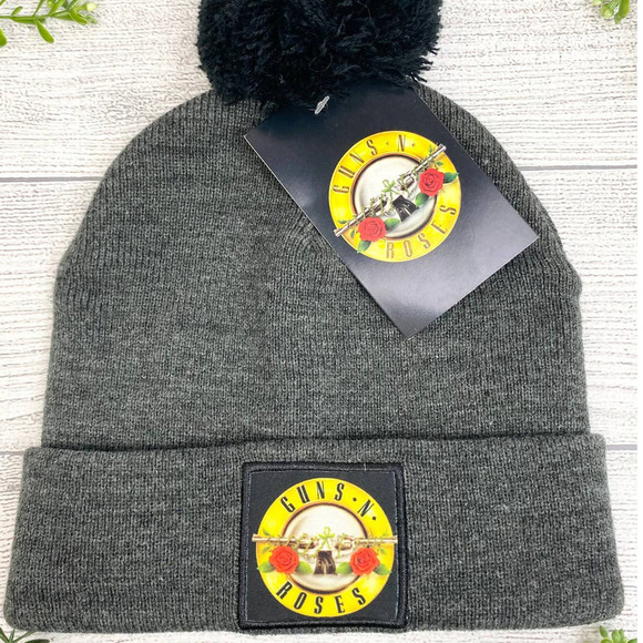 NEW GNR Knit Grey Beanie Cap OS - Picture 2 of 6
